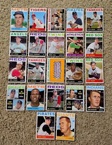 1964 Topps Baseball Partial Starter Set 42/587 Oliva RC Aaron Kaline High Grade - Picture 4 of 5