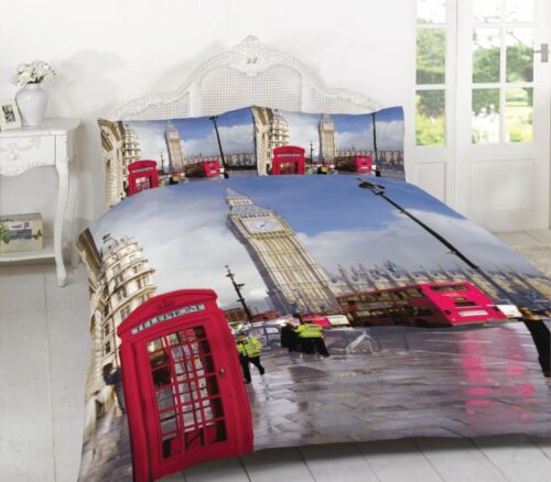 LONDON 3D Duvet Cover Bedding Set + Pillowcase Luxury Quilt Covers UK Sizes New - Picture 3 of 4
