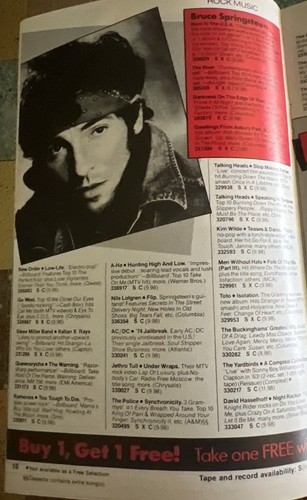 1985 COLUMBIA RECORD TAPE CLUB MAGAZINE John Cougar Mellencamp MUSIC Madonna Pri - Picture 8 of 17