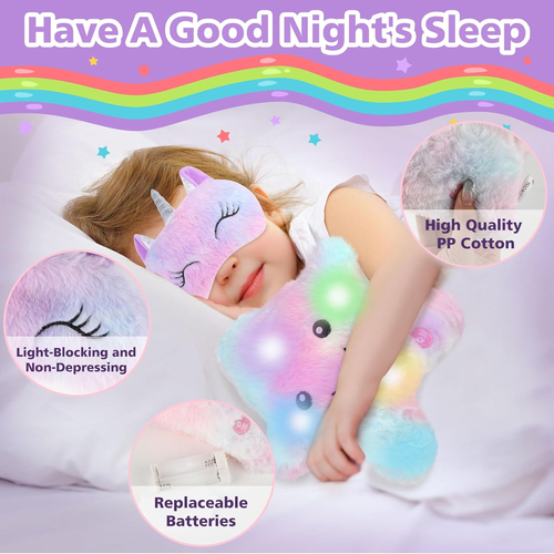 Unicorn Gifts Toys for Girls Age 4 5 6 7 8 9 10,Unicorn Toy with Light up Plush - Picture 4 of 6