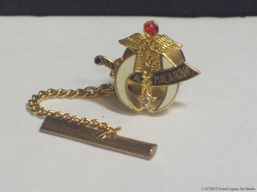 Pin de solapa Shriner masónico Al Malaikah Los Ángeles corbata caduceo médico de colección - Imagen 11 de 12