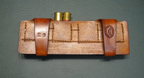 20 Ga. SASS Shotgun slider, brown, 8 shells, , for 2.5" belt, New - Picture 3 of 3