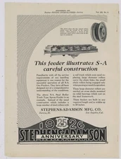 1926 Stephens Adamson Mfg. Co. Ad: Ore Feeders for Mining - Aurora, Illinois
