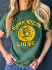 60s - 70s VINTAGE NORTH HUNTERDON LIONS SHORT SLEEVE SWEATSHIRT MEN SZ S T-SHIRT