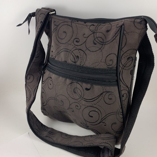 Ladies’ Black & Charcoal Gray Thirty-One Handbag With Adjustable Shoulder Strap - Picture 5 of 5