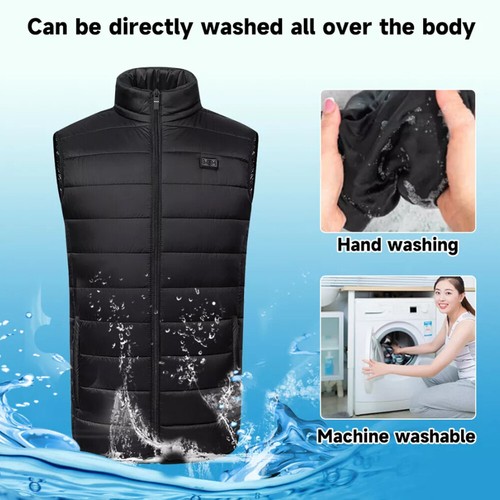 Heated Vest 9 Heating Zones Men Women Heated Jacket Electric Heating Vest (3XL) - Picture 11 of 17