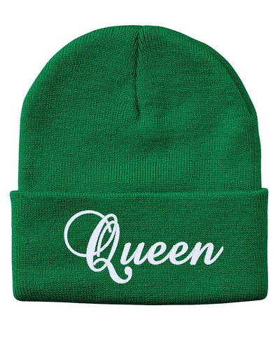 QUEEN bestickte Beanie Mütze mit Bündchen, besticktes Geschenk, Wintermütze - Bild 4 von 10