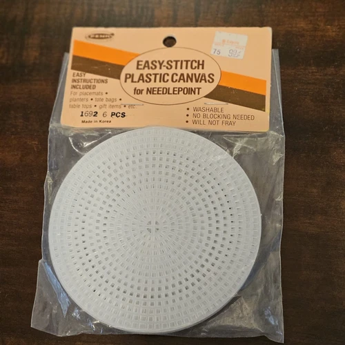 Vintage NEW Easy Stitch Plastic Canvas 4" Six Circles Blanks Needlework