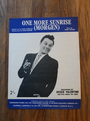 Original Noten 1959 Dickie Valentine One More Sunrise