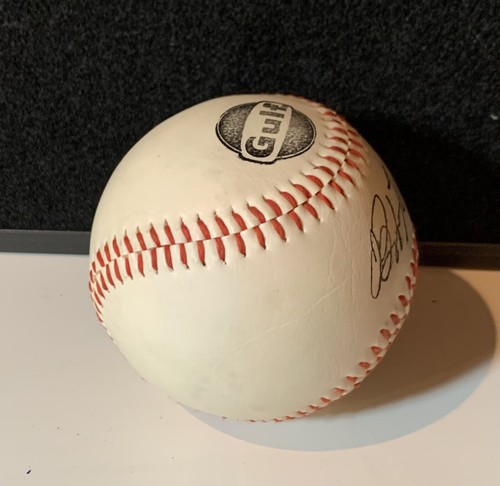 Baseball con facsimile Bob Feller firma Gulf Oil Cleveland Indians Wahoo - Foto 2 di 6
