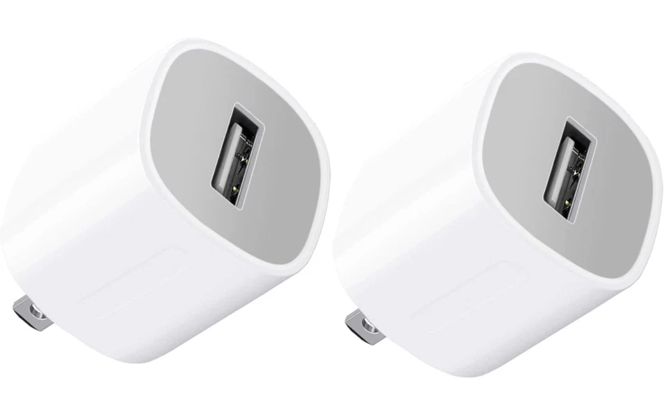 100-PCS 1A USB Power Adapter AC Wall Charger US Plug FOR iPhone 4 5 6 iPod White - Image 2 of 2