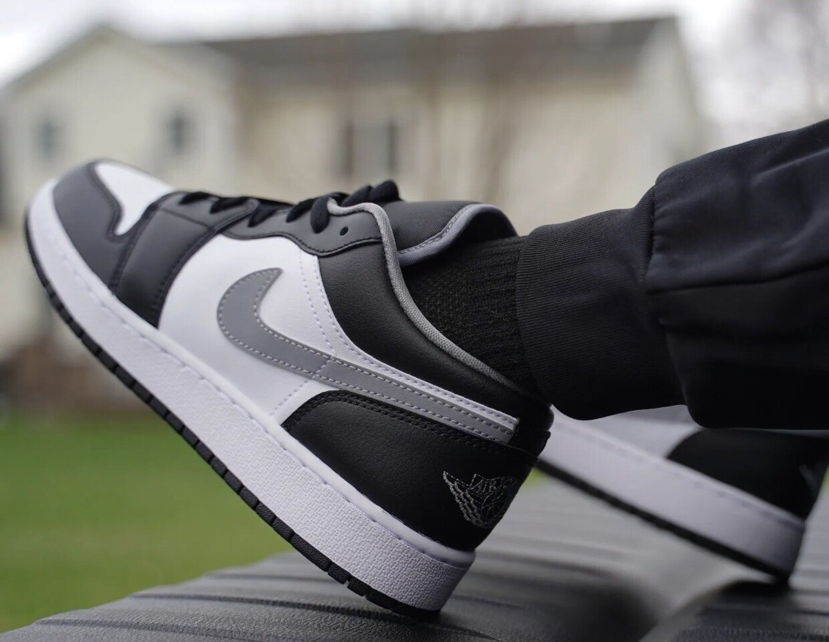 Air Jordan 1 Low Black White Grey (GS) 553560-040 Sz 7Y