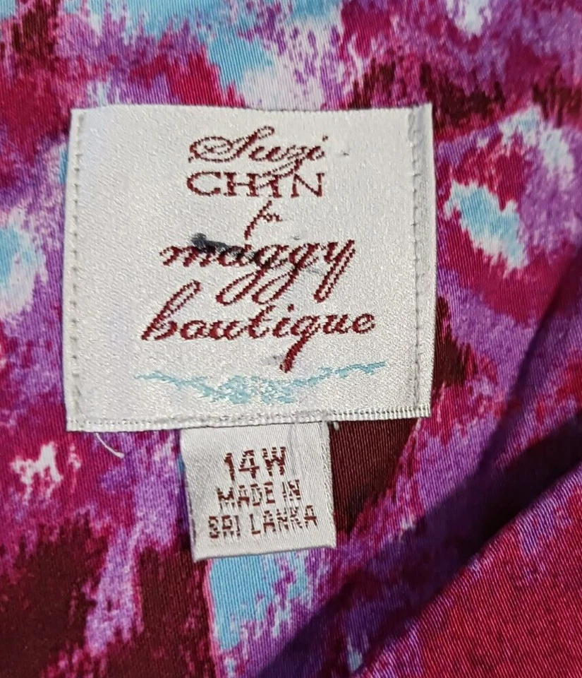Suzi Chin Maggy Boutique Dress Woman 14W Purple Blue Pink Date Night Evening - Image 4 of 4