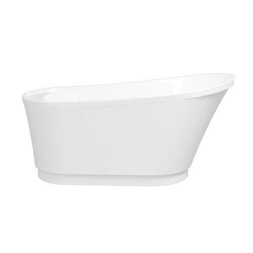 59'' Acrylic Freestanding Bathtub, Soaking Tub w/ Brushed Nickel Drain, Overflow - Picture 4 of 9