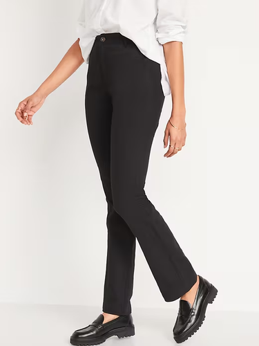Old Navy Wow Bootcut Chino Hose Damen 4 Tall schwarz verstellbarer Bund Stretch NEU