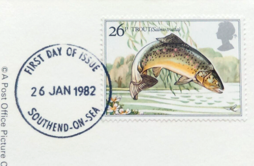 RARE EARLY DATE STAMP ERROR ON 1983 BRITISH RIVER FISHES P.H.Q. CARDS #00071 - Picture 4 of 7