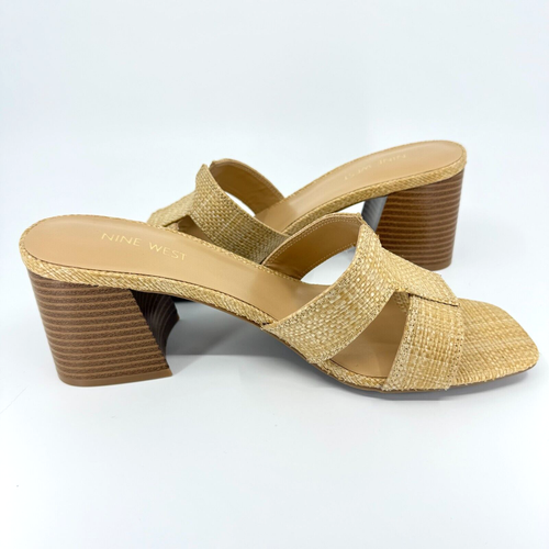 NUEVO (CAJA, SIN TAPA) - Nine West Mujer GANDA2 Tostado Tejido Bloque Tacón 10 Mediano WN - Imagen 9 de 10