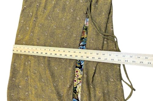 Vintage Platinum by Dorothy Schoelen Print Boho Slip Dress Size 12 Green Front Slit - Bild 12 von 13