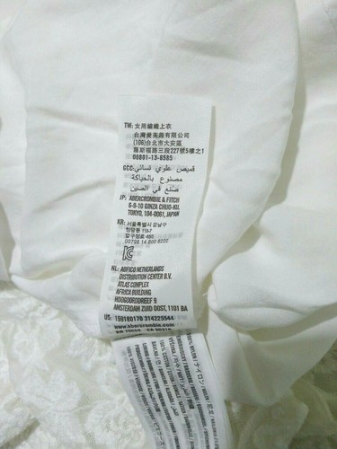 Abercrombie & Fitch Strappy Back Dress Top Size XSmall Beige Lace Embroidery New - Picture 8 of 12
