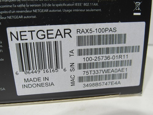 NETGEAR AX1600 Wi-Fi 6 Router 4-Stream 1.6 Gbps Cover 1500 SF (RAX5-100PAS)™ - Picture 7 of 7
