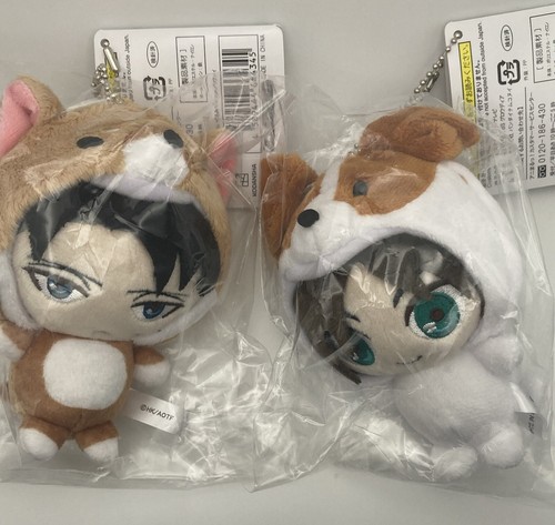 Attack on Titan Levi Ackerman Eren Yeager Animarukko Keychain Doll Plush Set