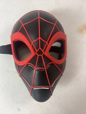 boys BLACK RED SPIDERMAN HALLOWEEN MASK one size PRETEND PLAY WEAR nice! - Image 1 of 2