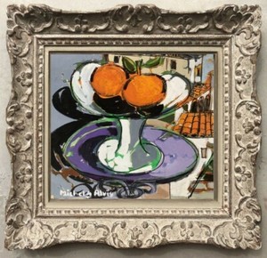 Michel-de-alvis-born-1933-post-cubist-painting-still-life-fruits-1950-4