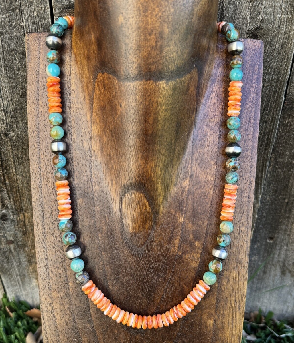 The Best Vintage Orange Shell Sterling Silver Turquoise Bracelet The Best Vintage Orange Shell Sterling Silver Turquoise Bracelet