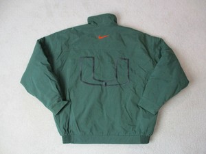 VINTAGE-Nike-Miami-Hurricanes-Jacket-Adult-Large-Green-Orange-UM-Football-90s