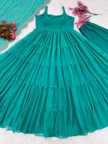 Designer Pakistani Salwar Kameez Ready To Wear Suits Indian Wedding Party Gown L - Picture 6 of 7