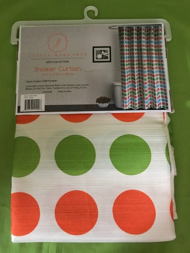 Shower Curtain Dots Fabric 100% Polyester Washable Brand New 70x72" - Picture 2 of 4