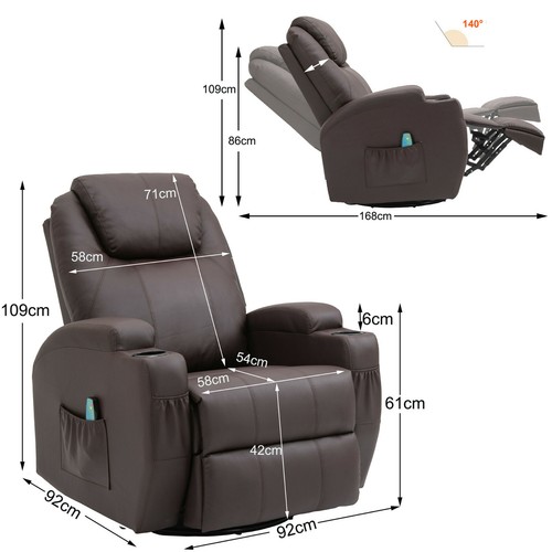 Massagesessel Fernsehsessel 360°drehbar Relaxsessel Wärmefunktion Polstersessel - Bild 5 von 43