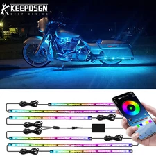 For Harley Road Electra Street Glide 6X RGB Underglow LED Light Kit Neon Strips