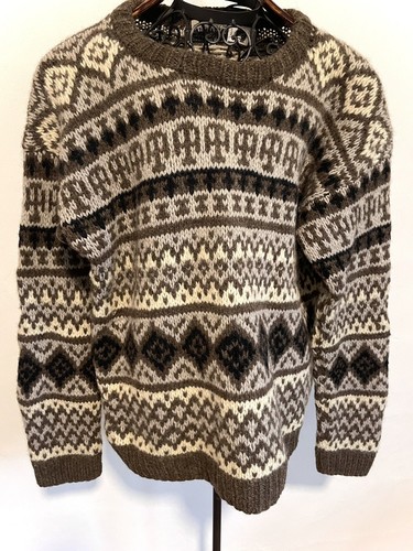 100% Wool HAND KNIT Jumper M/L ‘MID TOWN’ Neutral Colours