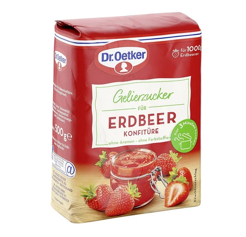 Dr Oetker Gelierzucker  für Erdbeer Konfitüre - 500g x 3 Packungen - Bild 1 von 4