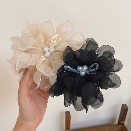 Women Large Chiffon Flower Bow Hair Claw Clip Hairgrip Hair Clamp Jaw Barrettes☆ - Picture 8 of 28