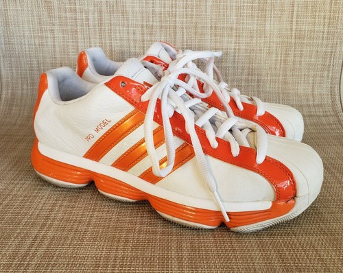 Sneakers da atletica da uomo ADIDAS PRO MODEL 2010 bianche a righe arancioni taglia 7,5 - Foto 2 di 11