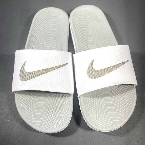 Nike Victori One Slide Men US 7 White  Gray Sandal Outdoor Textured Swoosh
