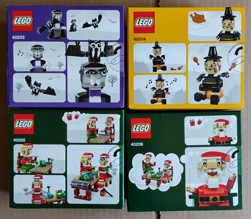 4 *NEW* LEGO sets 40203 Halloween Vampire 40204 Thanksgiving 40205/6 Santa Elves - Picture 2 of 6