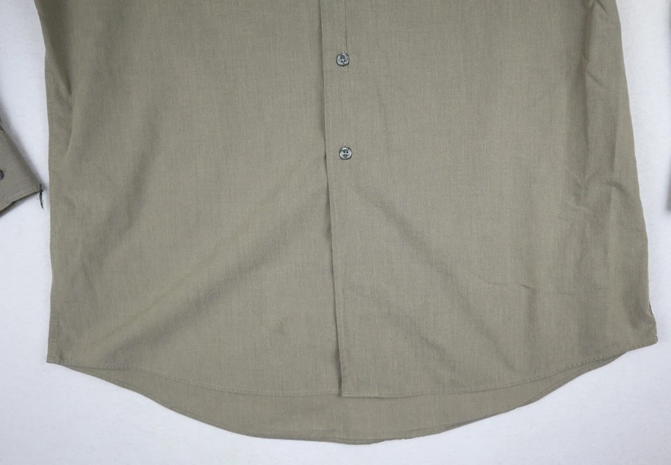 МУЖСКАЯ СЕРАЯ БЕЖЕВАЯ ПОВСЕДНЕВНАЯ СОРОЧКА НА ПУГОВИЦАХ - ДОКЕРЫ - РАЗМЕР 16 - 16,5 - Изображение 4 из 4
