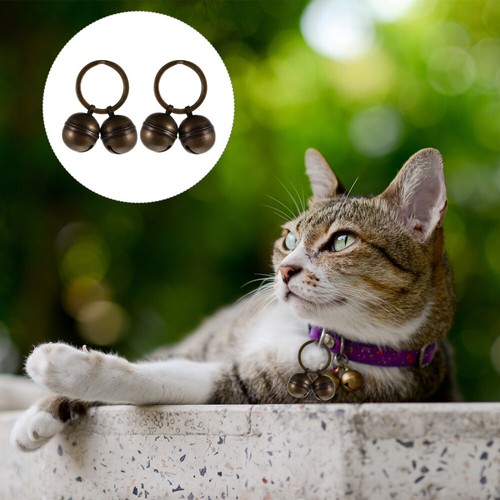 2 Sets laute Hundeglocken Kleintier Schlüsselanhänger Baby Katze Halsband für Tiere - Bild 4 von 12