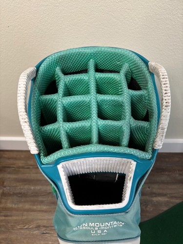 Ladies Sun Mountan Cart Golf Bag 15-Divider, Aqua-Blue, Cooler Pocket Rain Cover - Picture 6 of 13