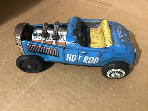 FORD HOT ROD CENTURY JALOPY RACE CAR TIN FRICTION TOY T.N. JAPAN 1950s - Picture 2 of 6