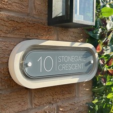 Designer Personalised House Number Sign - Address Name Plaque