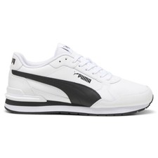 PUMA St Runner V4 Leather Lace Up Mens Off White, White Sneakers Casual Shoes 3