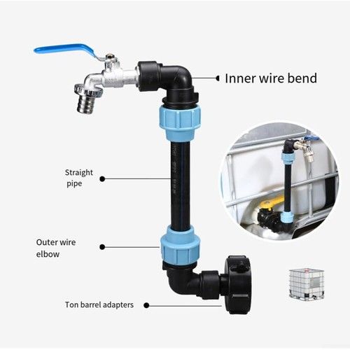 IBC Schwanenhals 3/4" Auslaufhahn Adapter Zubehör Für Container Regenwassertank - Bild 13 von 15