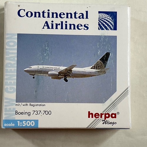 Herpa  512466 1:500 Diecast Airliner Continental Airlines Boeing 737-700