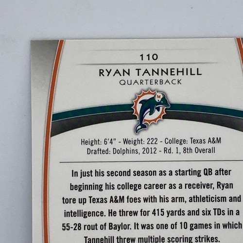 Ryan Tannehill Rookie X-Fractor Einsatz 2012 Topps Platin Fußballkarte #110 - Bild 7 von 10