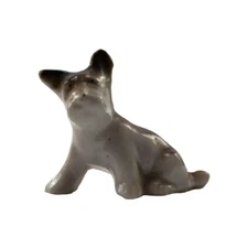 Vintage Ceramic Standing Schnauzer Terrier Mini Figurine Japan