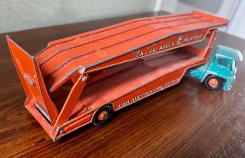 MATCHBOX KING SIZE GUY WARRIOR FARNBOROUGH MEASHAM CAR TRANSPORTER GREEN TRACTOR - Imagen 2 de 11